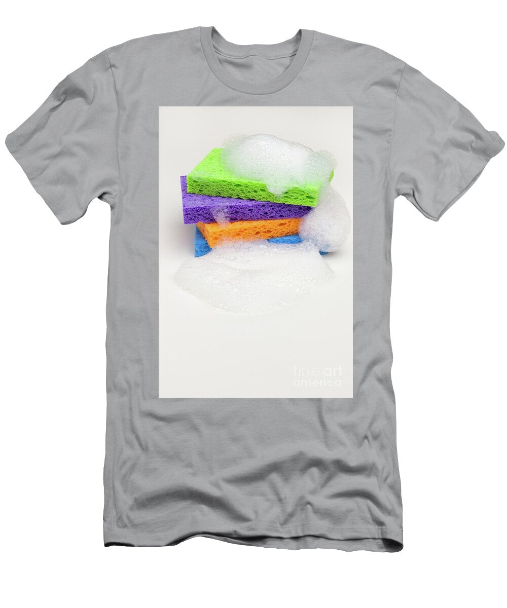 Stacked Colorful Sponges with Soap Suds Bryan Mullennix Fine Art Photography T-Shirt