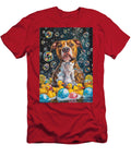 Staffordshire Bull Terrier Dog Frolicking in a Bubbly Bathtub Adrien Efren T-Shirt