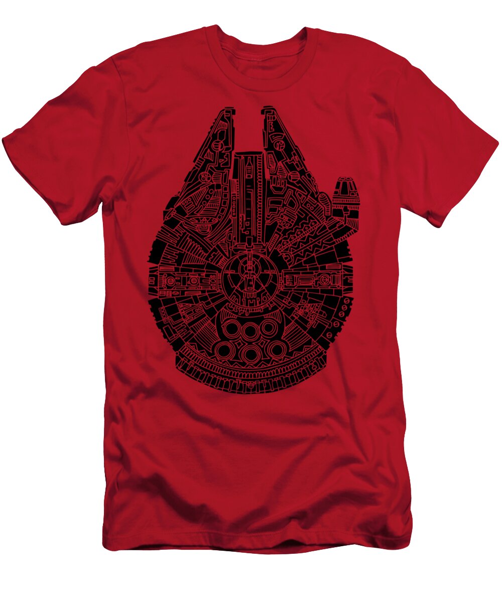 Star Wars Art Millennium Falcon Black Studio Grafiikka T-Shirt