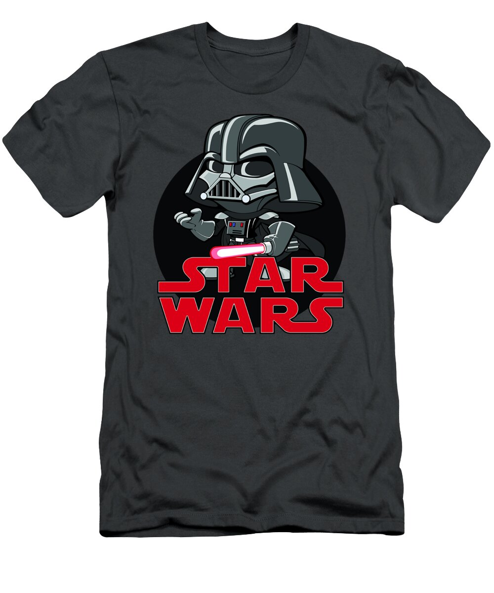 Star Wars Classic Chibi Darth Vader Red Movie Logo Kaydez Arfa T-Shirt