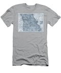 State of Missouri Antique Map 1892 Blue Carol Japp T-Shirt