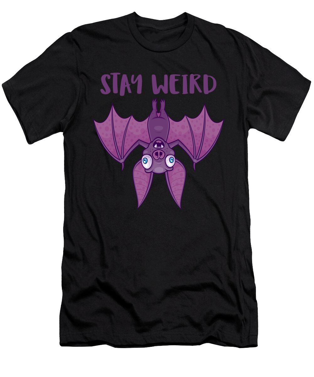 Stay Weird Cartoon Bat John Schwegel T-Shirt