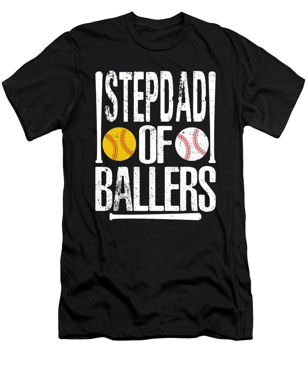 Stepdad of Ballers Baseball Softball Player Dhbubble T-Shirt