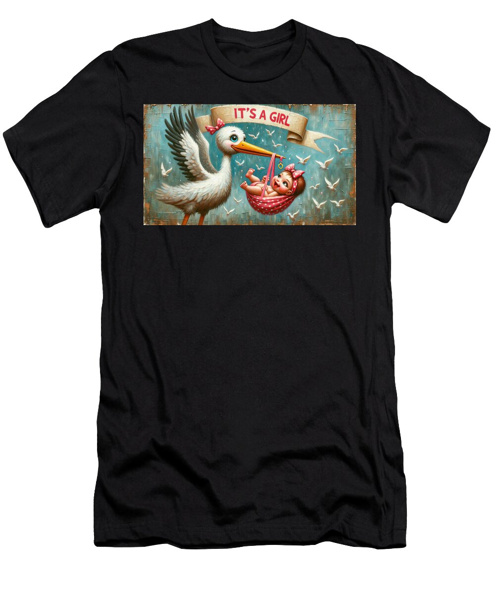 Stork Its a Girl Bill Cannon T-Shirt