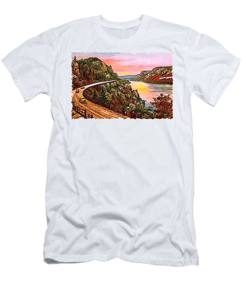 Storm King Highway and Hudson River Ny Long Shot T-Shirt