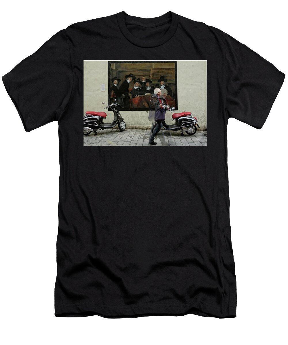 Street Photography Man Walking in Europe Matthew Bamberg T-Shirt