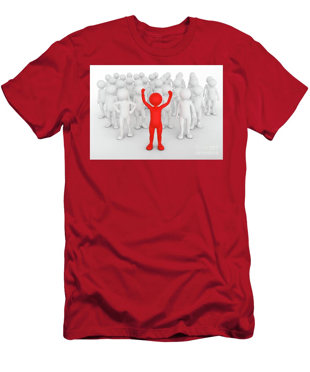 Successful Team Leader Concept Toon Man with His Army of People Michal Bednarek T-Shirt
