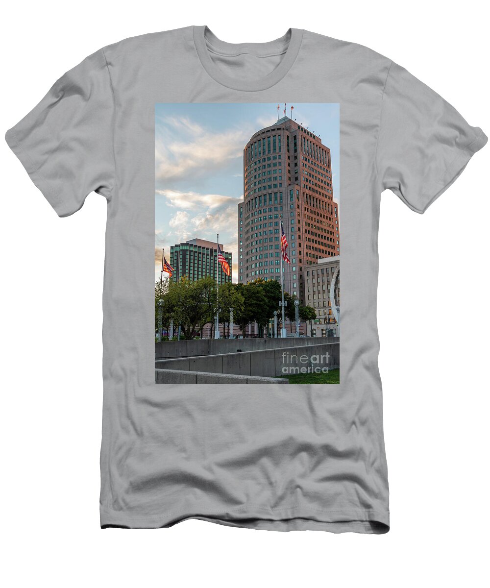 Sunset At Hart Plaza Bruce Vanloon T-Shirt