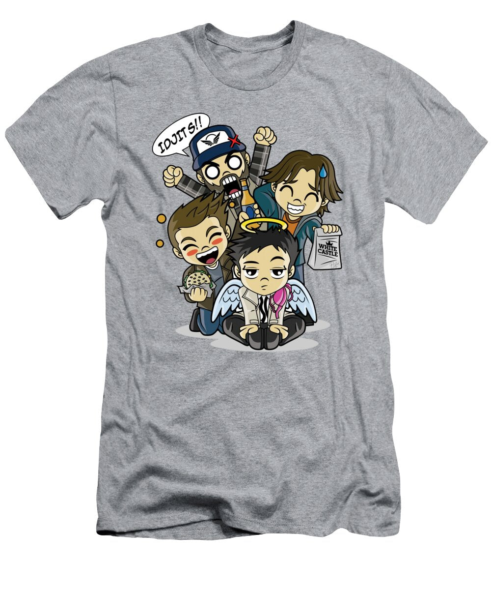 Supernatural Chibi Poor White Castiel Idjits Dean Winchester Sa Adeline Eaton T-Shirt
