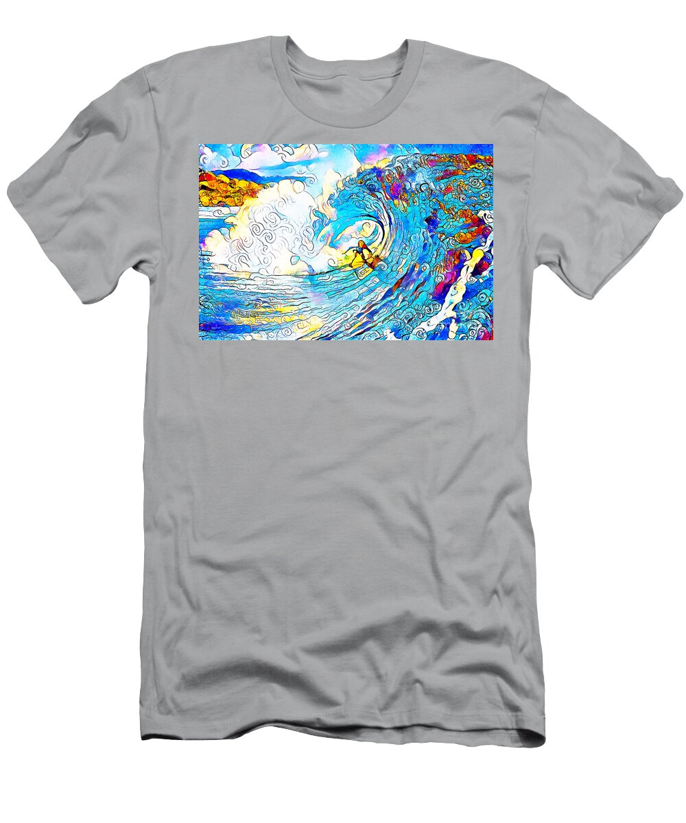 Surfs Up Banzai Pipeline in Vibrant Lively Colors 20200710 Wingsdomain Art and Photography T-Shirt