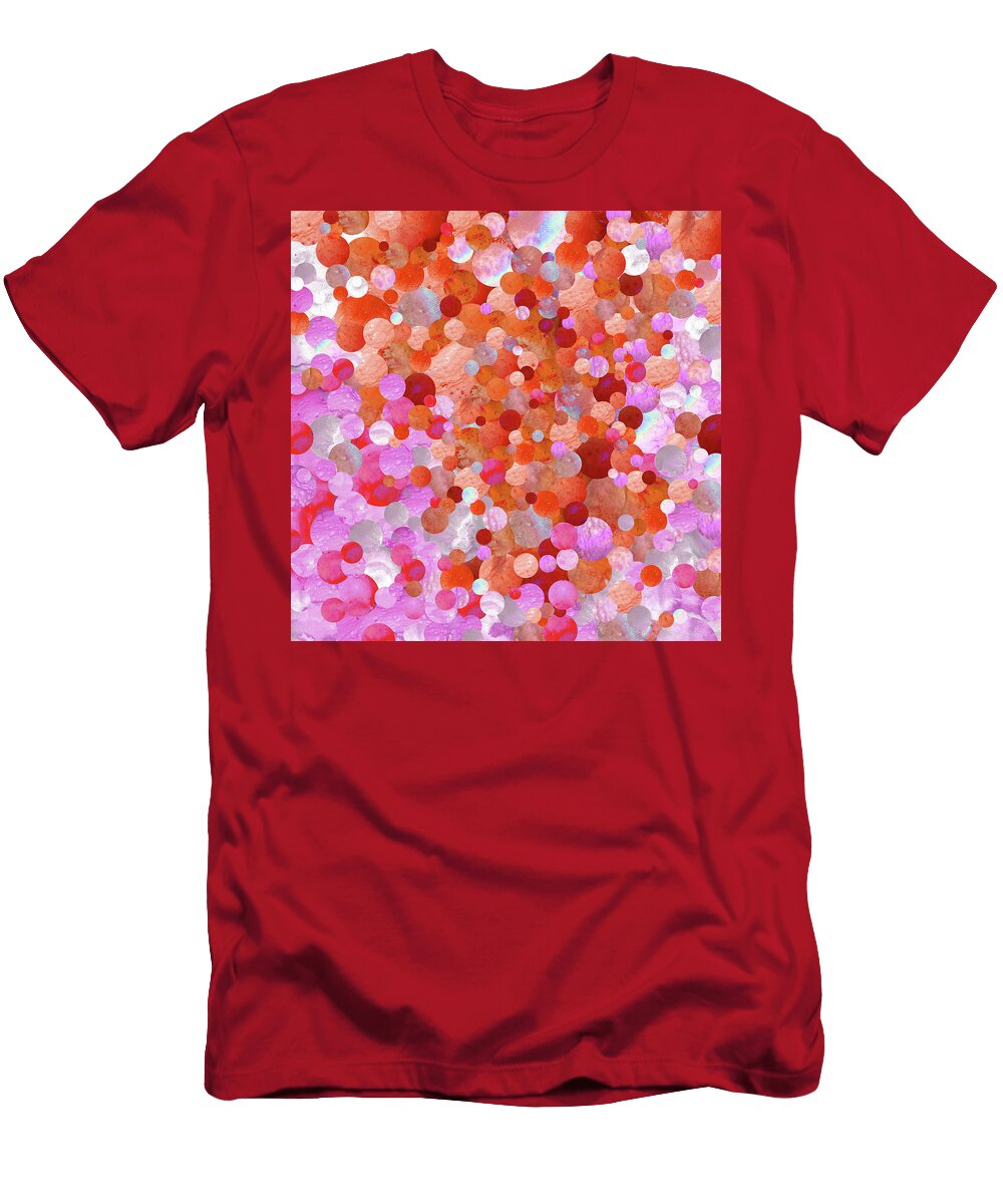 Sweetheart Pink and Red Abstract Mosaic Art Sharon Cummings T-Shirt