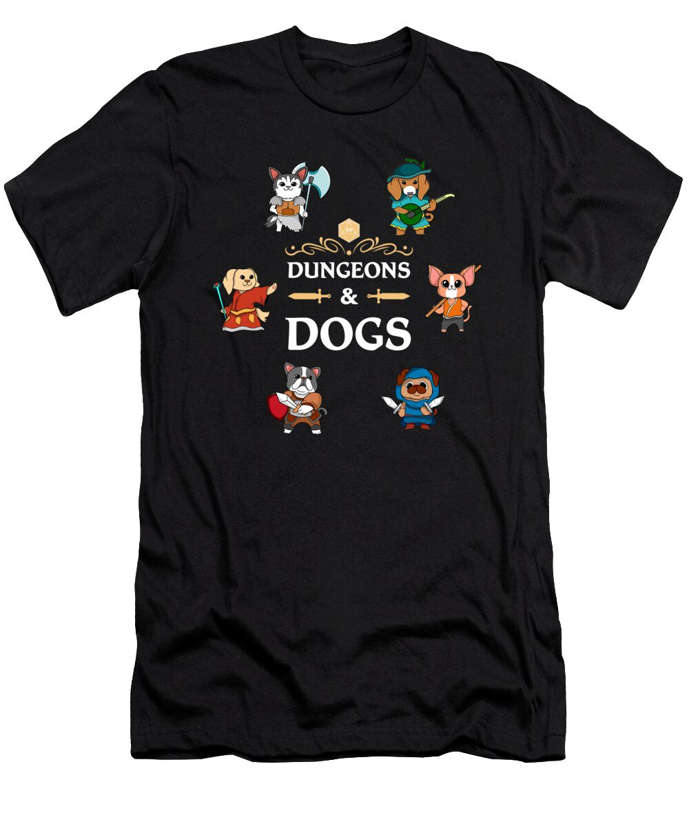 Tabletop Gamer Dogs Rpg D20 Dice Fantasy Roleplaying Gaming 1 T-Shirt