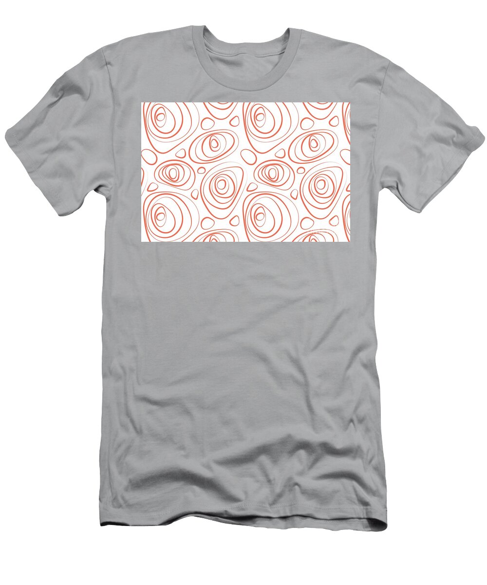 Tangerine and White Wacky Retro Circle Pattern Pairs De 2022 Trending Color Often Orange De5132 Petite Pattern Minimal Graphic Designs T-Shirt