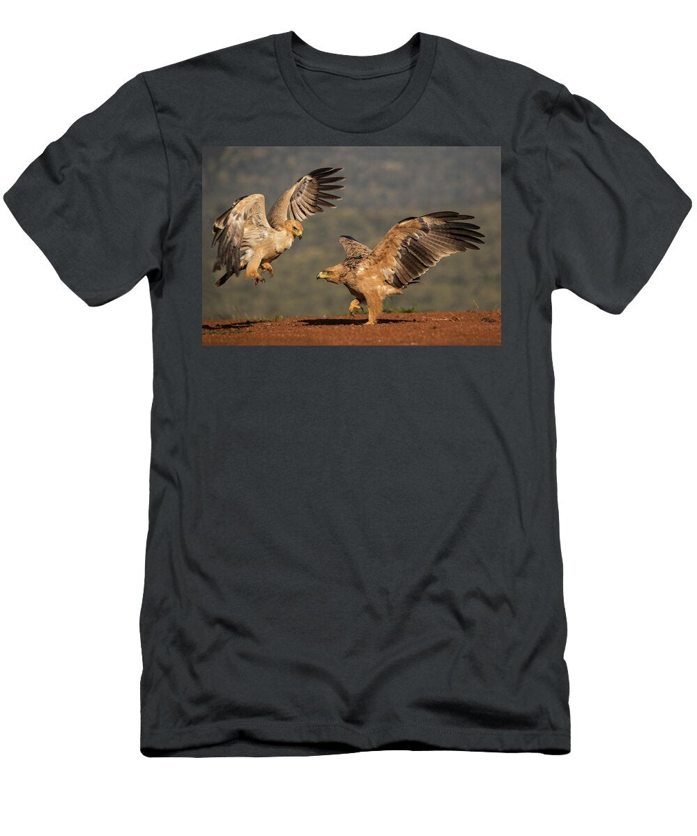 Tawny Eagles Fighting Zimanga Private Game Reserve Ann Steve Toon Natureplcom T-Shirt