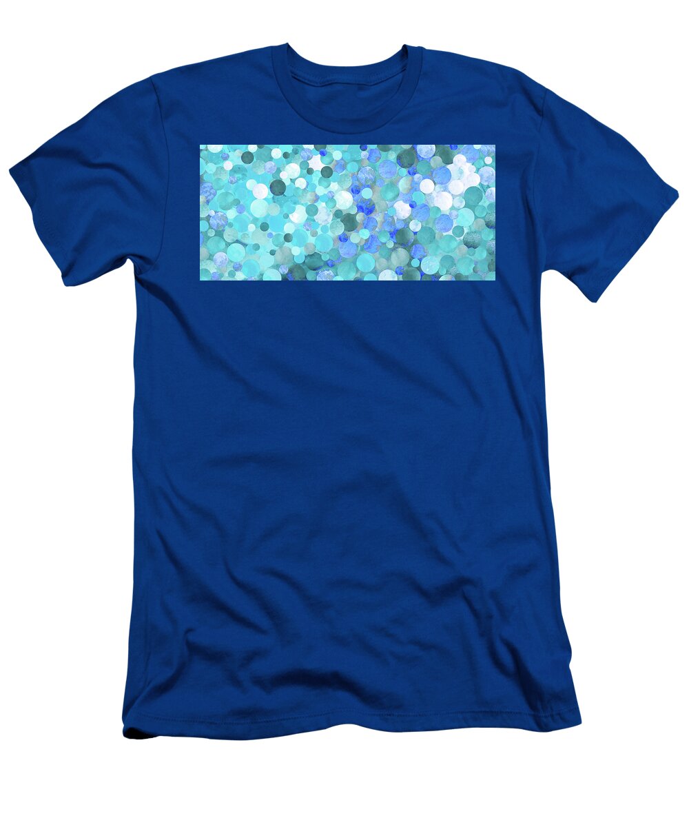 Teaqua Blue and Aqua Abstract Mosaic Art Sharon Cummings T-Shirt
