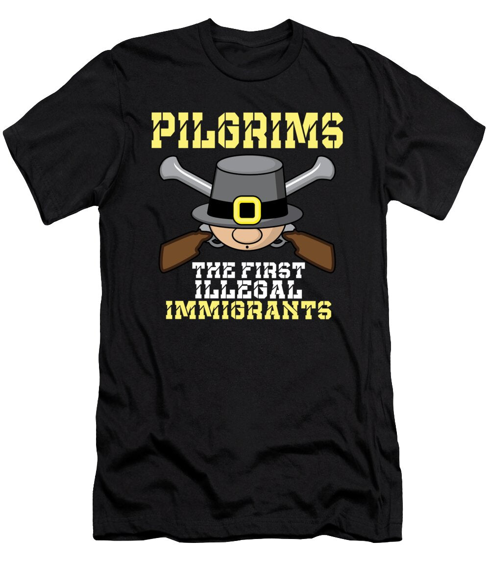 Thanksgiving Day Pilgrim Gift for Fall Holiday Dark Nikita Goel T-Shirt