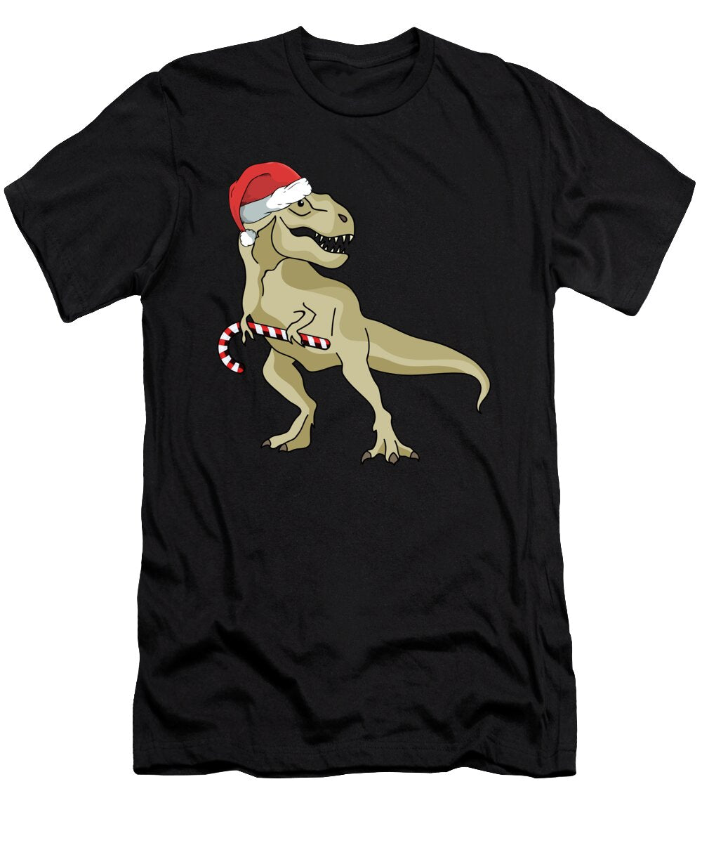 Thanksgiving Santa Gift Cute Xmas Christmas Dinosaur T Rex Thomas Larch T-Shirt
