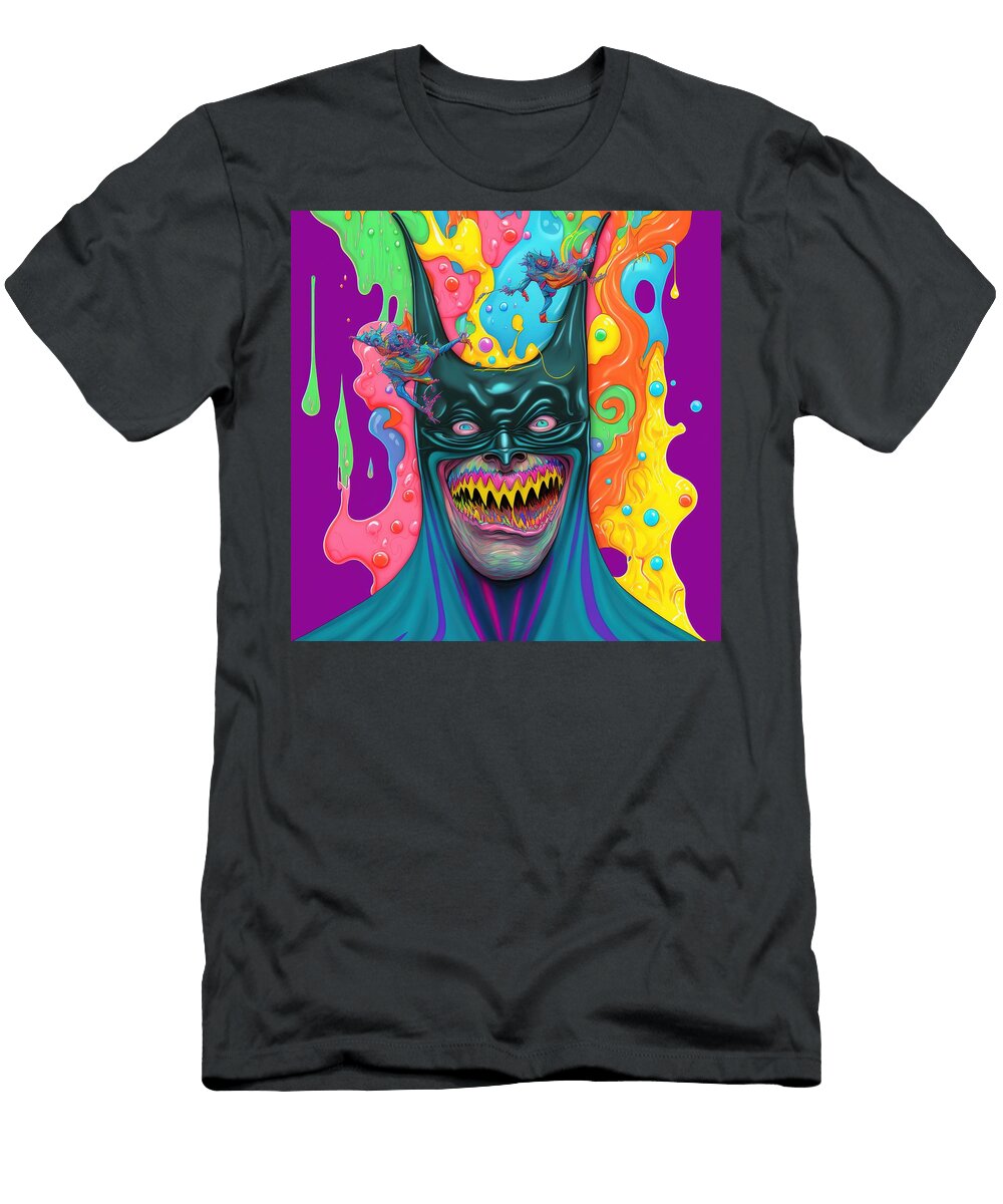 The Bat Who Laughs At Themselves Issue 5 Psychedelic Comic Book Caricature Portrait Jensen Art Co T-Shirt