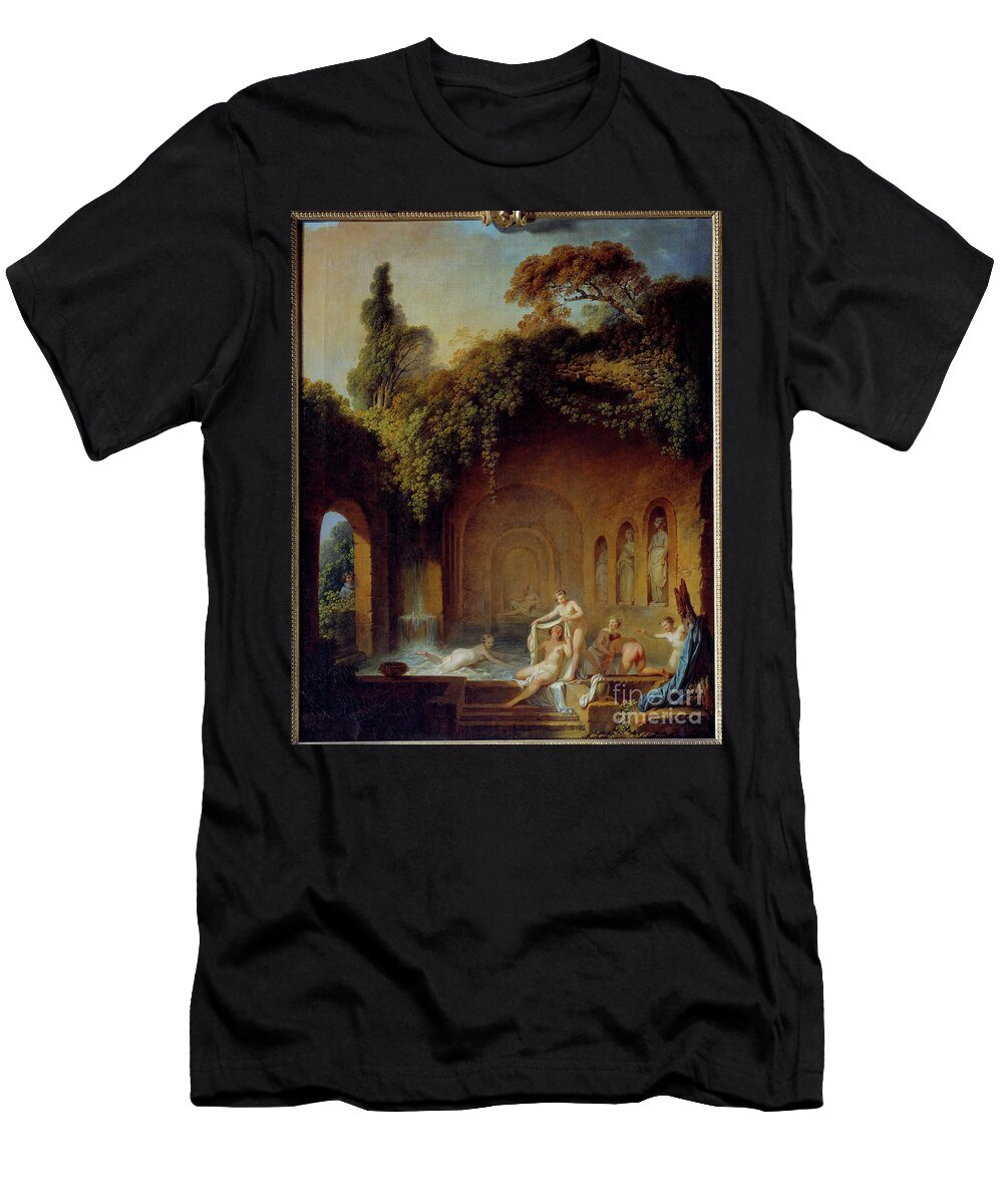 The Bath of the Nymphs 19th Century Oil on Canvas Jean Jacques Francois Le Barbier T-Shirt