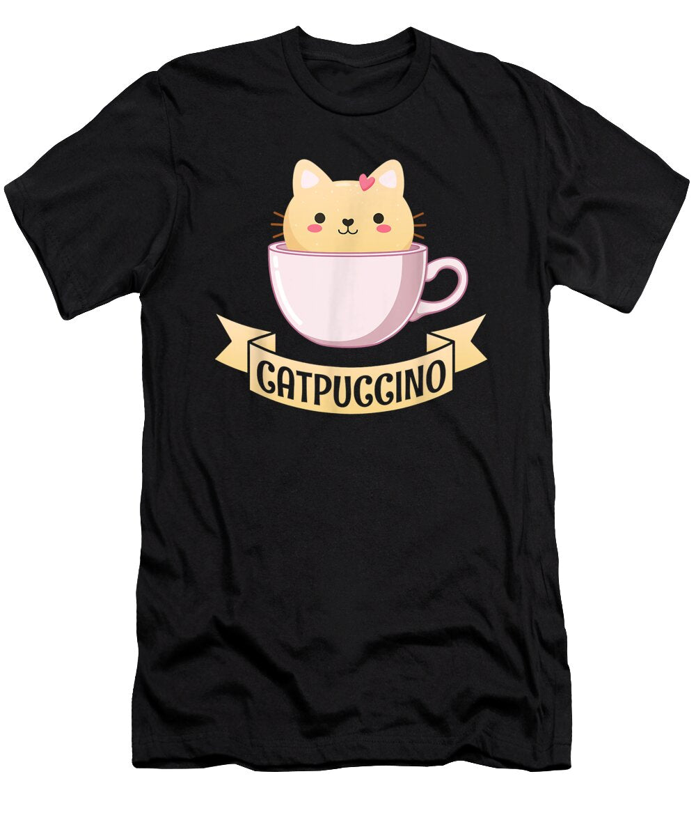 The Future Good Catpuccino Kawaii Cat Anime Cute Costume Cats Coffee Lover Funny Ezone Prints T-Shirt