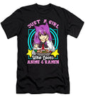 The Future Good Just a Girl Who Loves Anime and Ramen Bowl Teen Girls Fans Ezone Prints T-Shirt