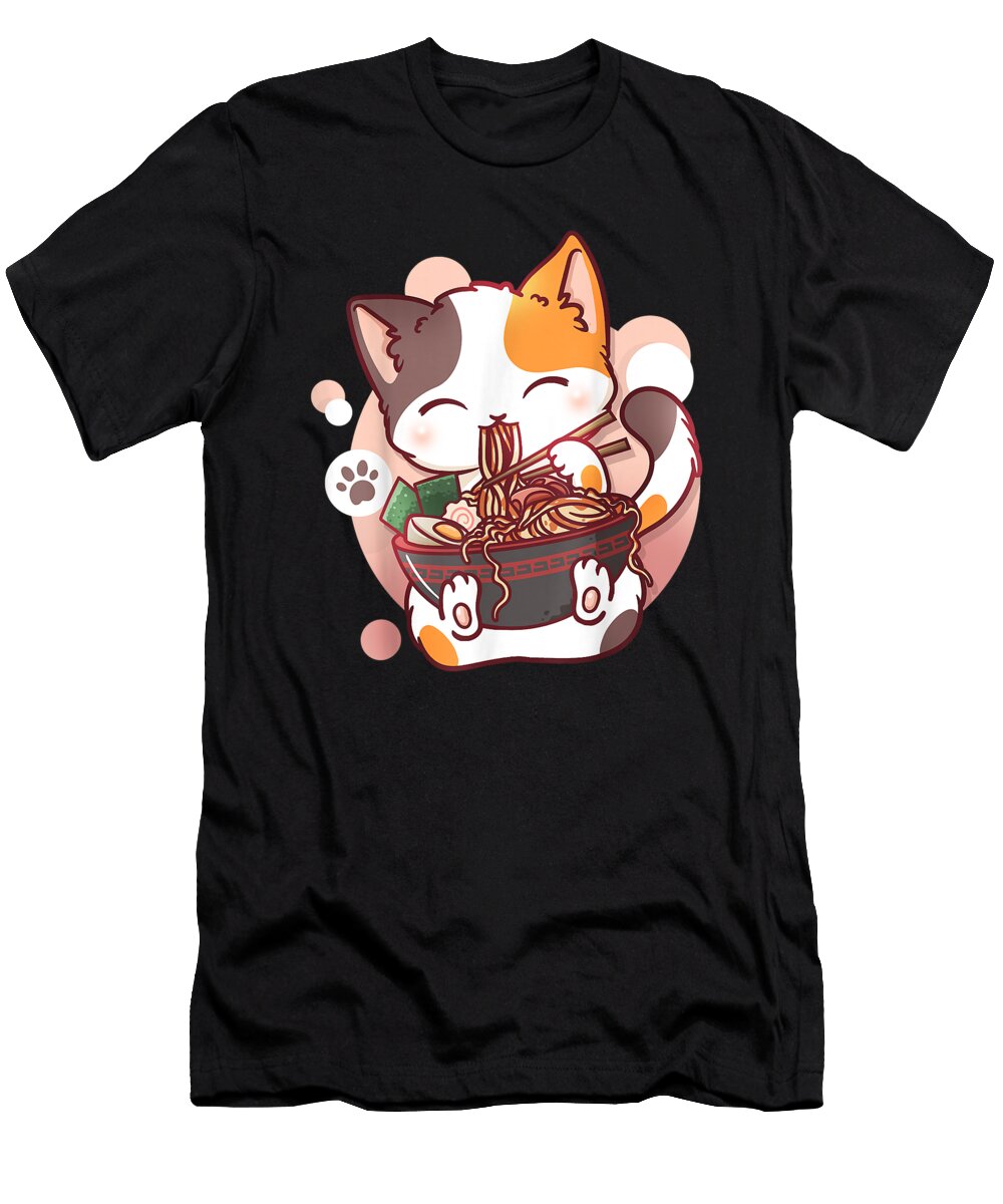 The Future Good Ramen Cat Anime Kawaii Neko Japanesecool Gift Ezone Prints T-Shirt
