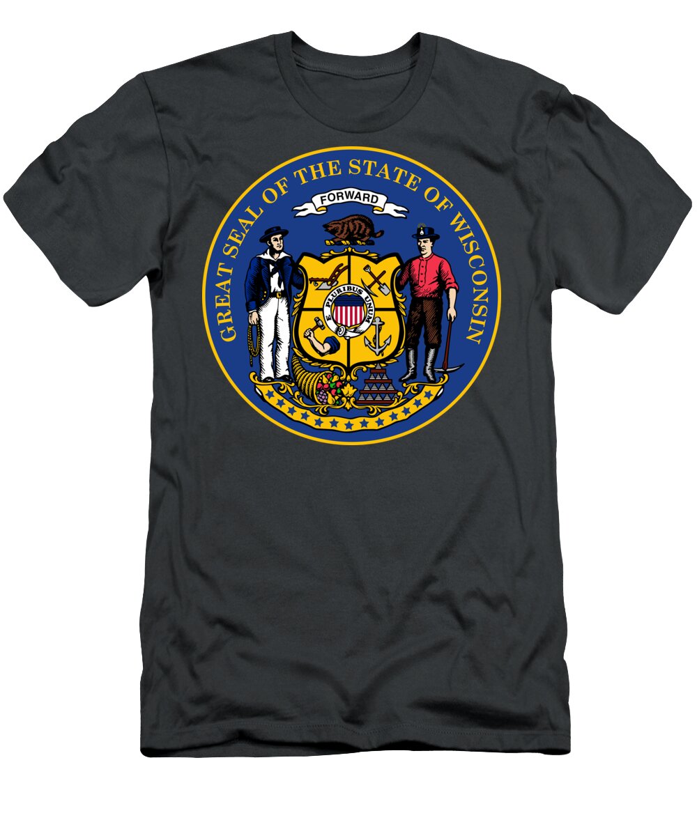 The Great Seal of the State of Wisconsin Movie Poster Prints T-Shirt