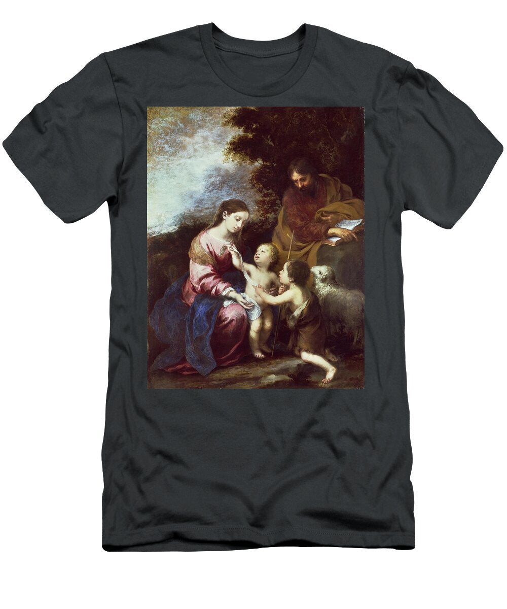 The Holy Family with the Infant Baptist Bartolom Estebn Murillo T-Shirt
