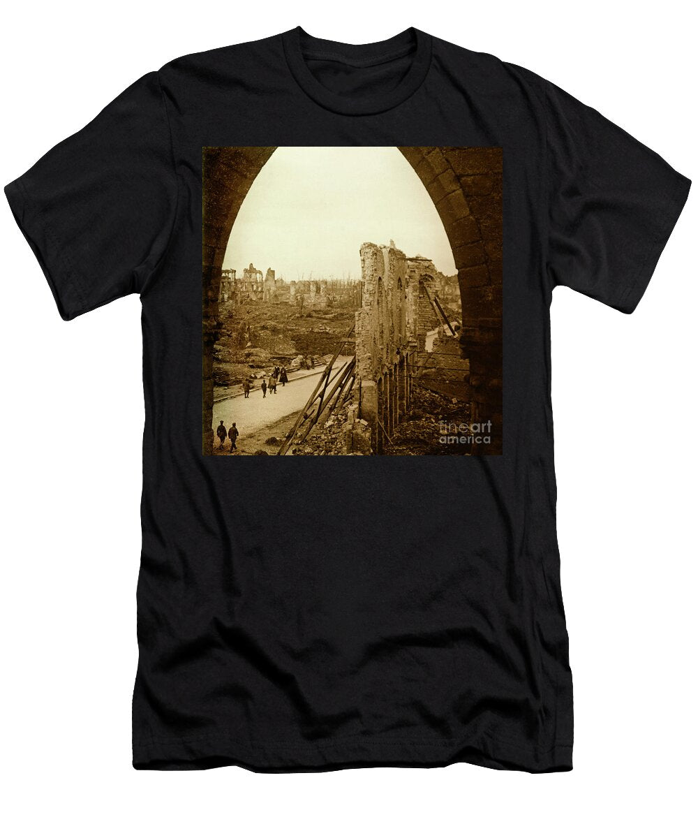 The Ruins of Ypres First World War Stereoscopic Glass Plate Anonymous T-Shirt