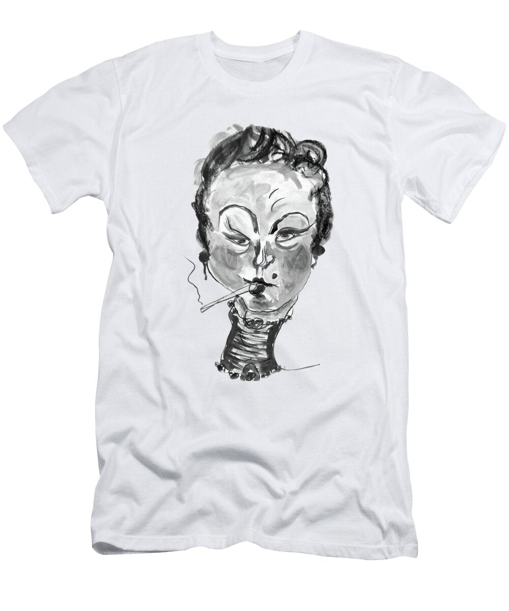 The Smoker Black and White Marian Voicu T-Shirt