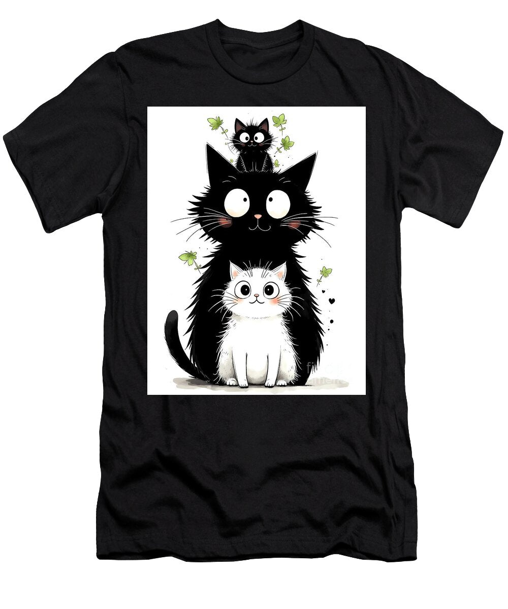 The Totem Pole of Tiny Terrors and One Big Fluff Ingo Klotz T-Shirt
