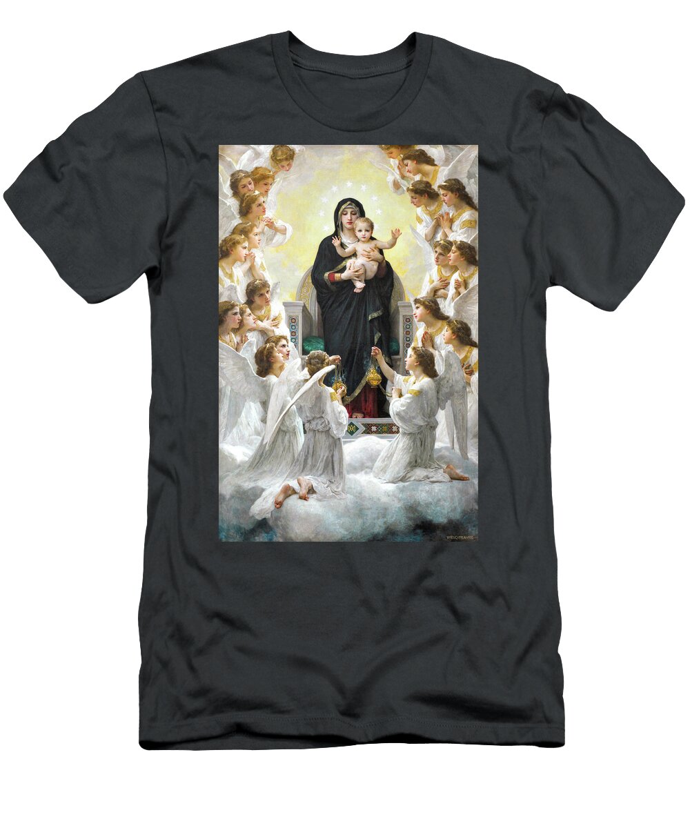 The Virgin with Angels By William Adolphe Bouguereau 1900 William Adolphe Bouguereau T-Shirt