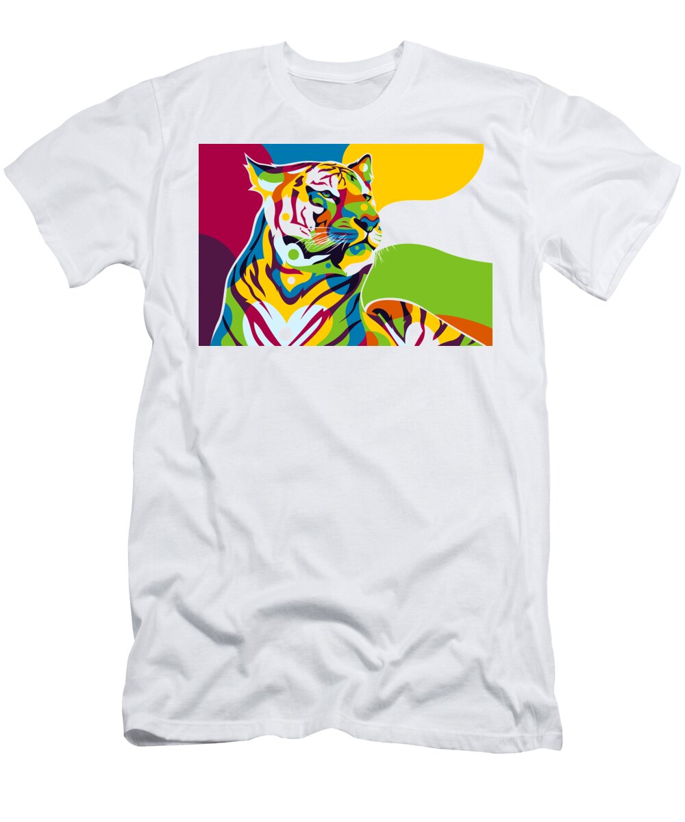 The Wild Tiger in Pop Art Lintang Wicaksono T-Shirt