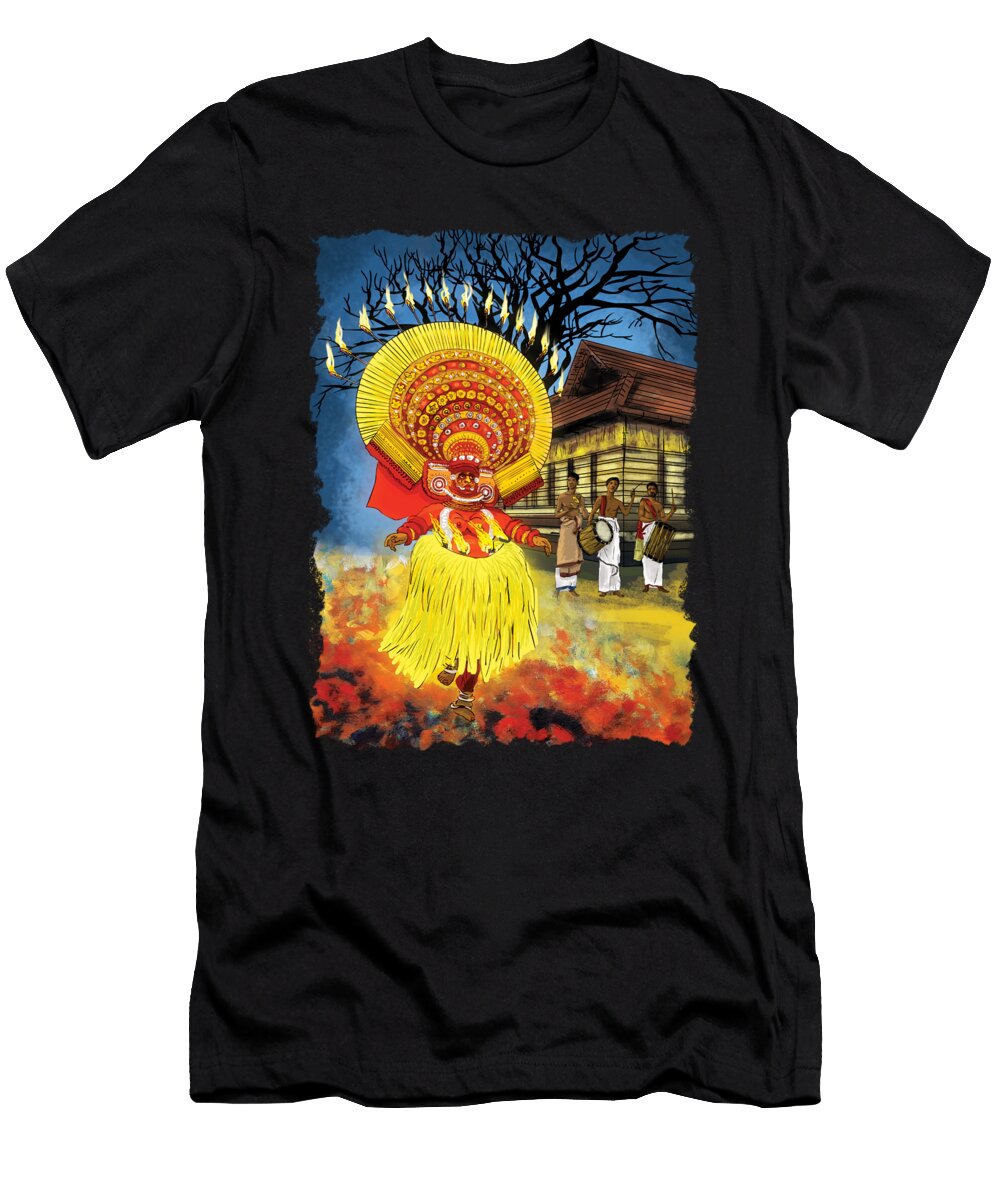 Theyyam a Popular Ritual Form of Dance Worship in Kerala Praveen Thekkumkara T-Shirt