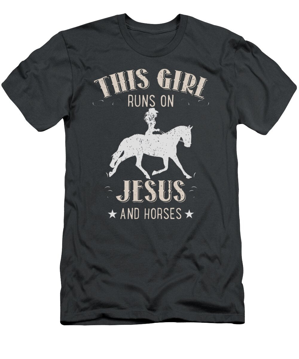 This Girl Runs on Jesus and Horses Kylo Norina T-Shirt