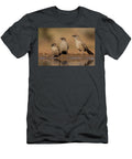 Three Arrow Marked Babblers Standing At Waters Edge Ann Steve Toon Natureplcom T-Shirt