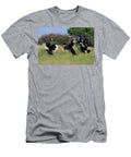 Three Male Ostriches Running and Flapping Wings in Ann Steve Toon Natureplcom T-Shirt