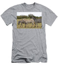 Three Plains Zebras Walking Over Grassland One Golden Ann Steve Toon Natureplcom T-Shirt