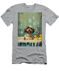 Tibetan Terrier Dog Frolicking in a Bubbly Bathtub Adrien Efren T-Shirt
