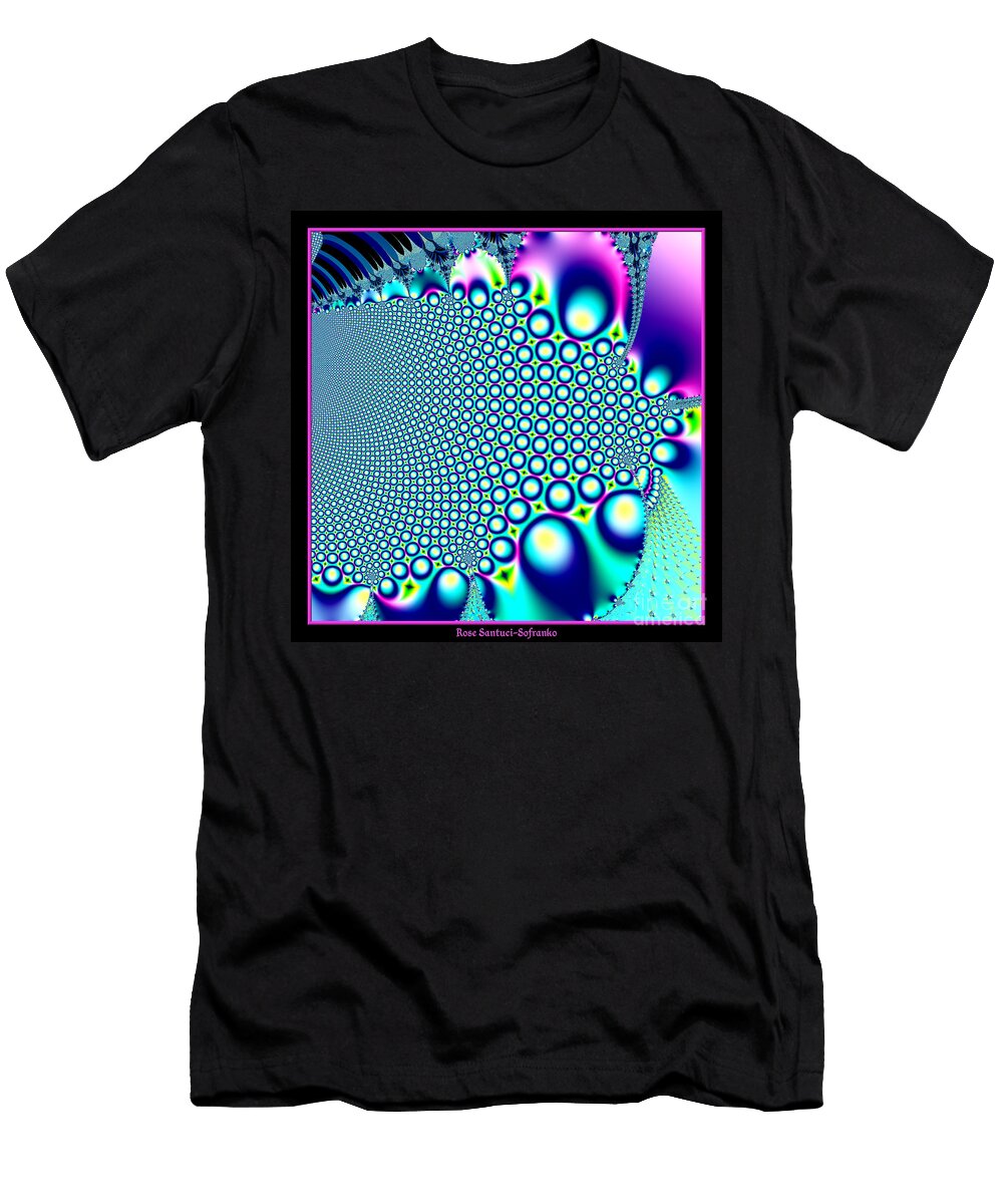 Tiny Rainbow Bubbles Fractal 98 Rose Santuci Sofranko T-Shirt