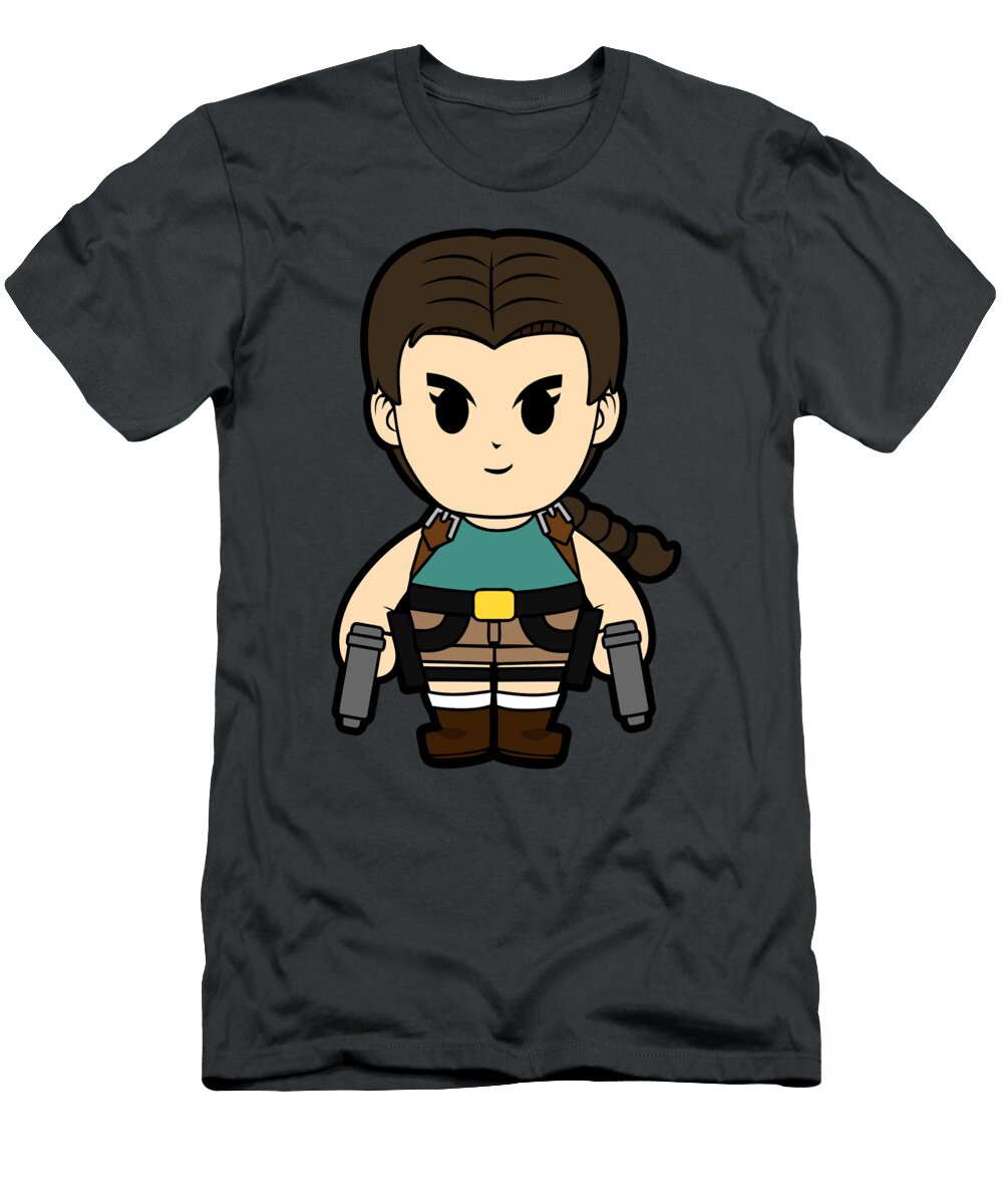Tomb Raider Lara Croft Chibi Elizabeth J Campbell T-Shirt