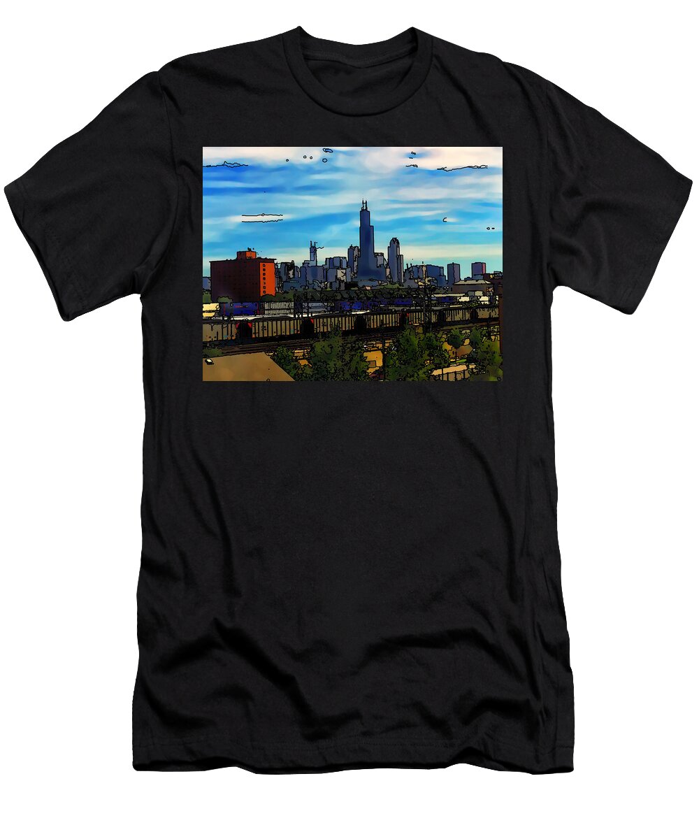 Toon Chicago From the Train Yards Chris Flees T-Shirt