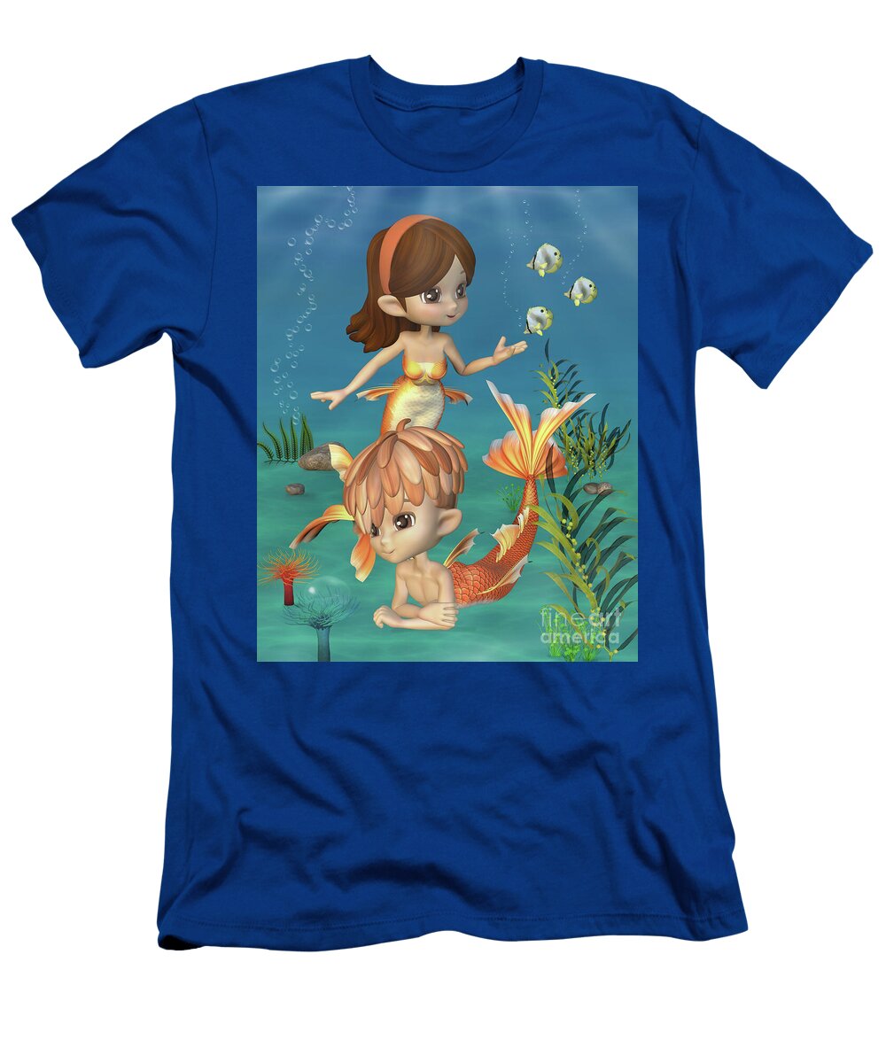 Toon Goldfish Mermaid and Merman Fairy Fantasies T-Shirt
