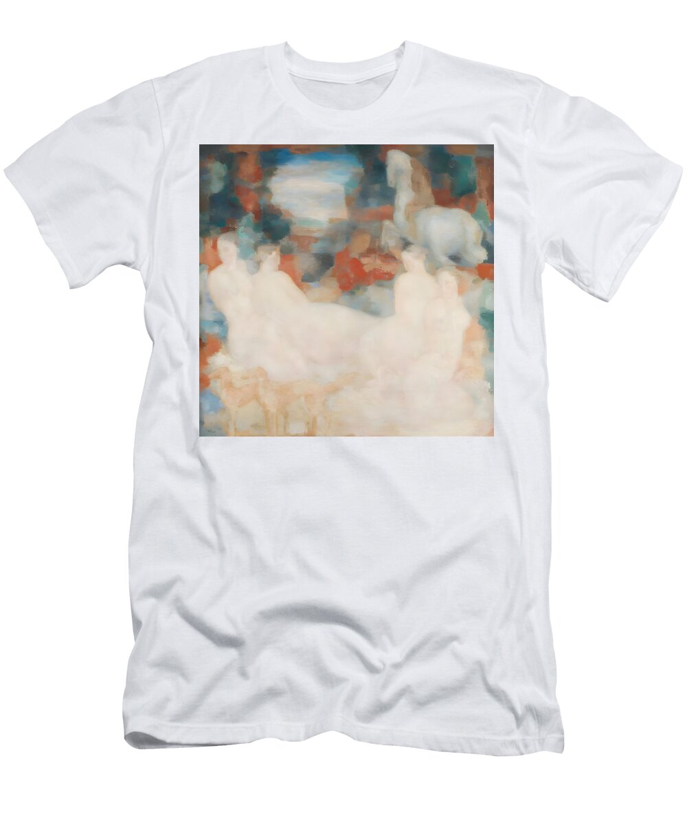 Toon Kelder Four Nudes a Violin Player and Horses Art Hive T-Shirt
