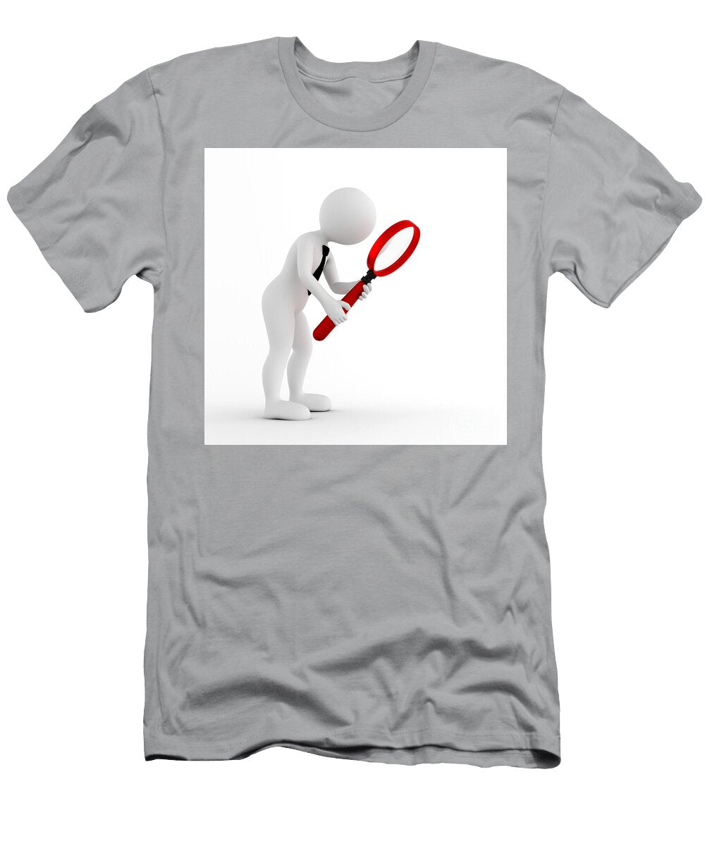 Toon Man Looking Through Magnifying Glass Michal Bednarek T-Shirt