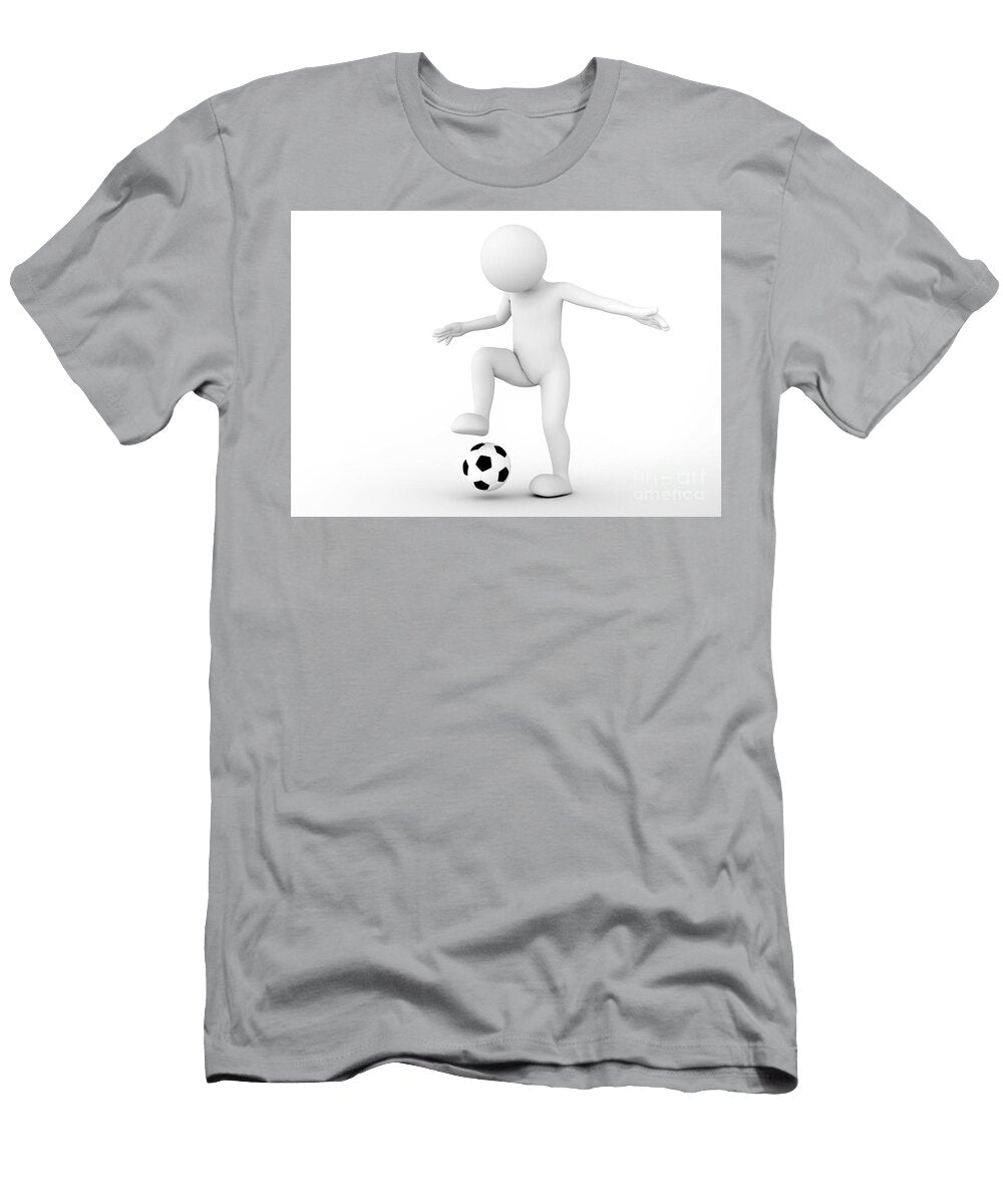 Toon Man Soccer Player Dribbling the Ball Football Concept Michal Bednarek T-Shirt