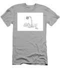 Toon Man Soccer Player Shooting Ball in Overhead Kick Pose Football Concept Michal Bednarek T-Shirt