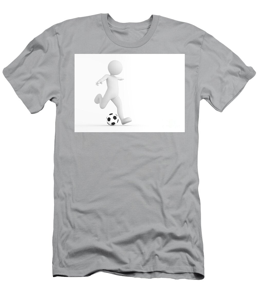 Toon Man Soccer Player Shooting on Goal Football Concept Michal Bednarek T-Shirt