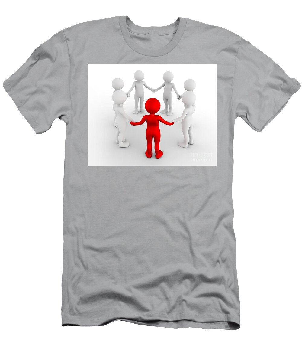 Toon Men Holding Hands in a Circle Support Group Teamwork Business Leader Concept Michal Bednarek T-Shirt