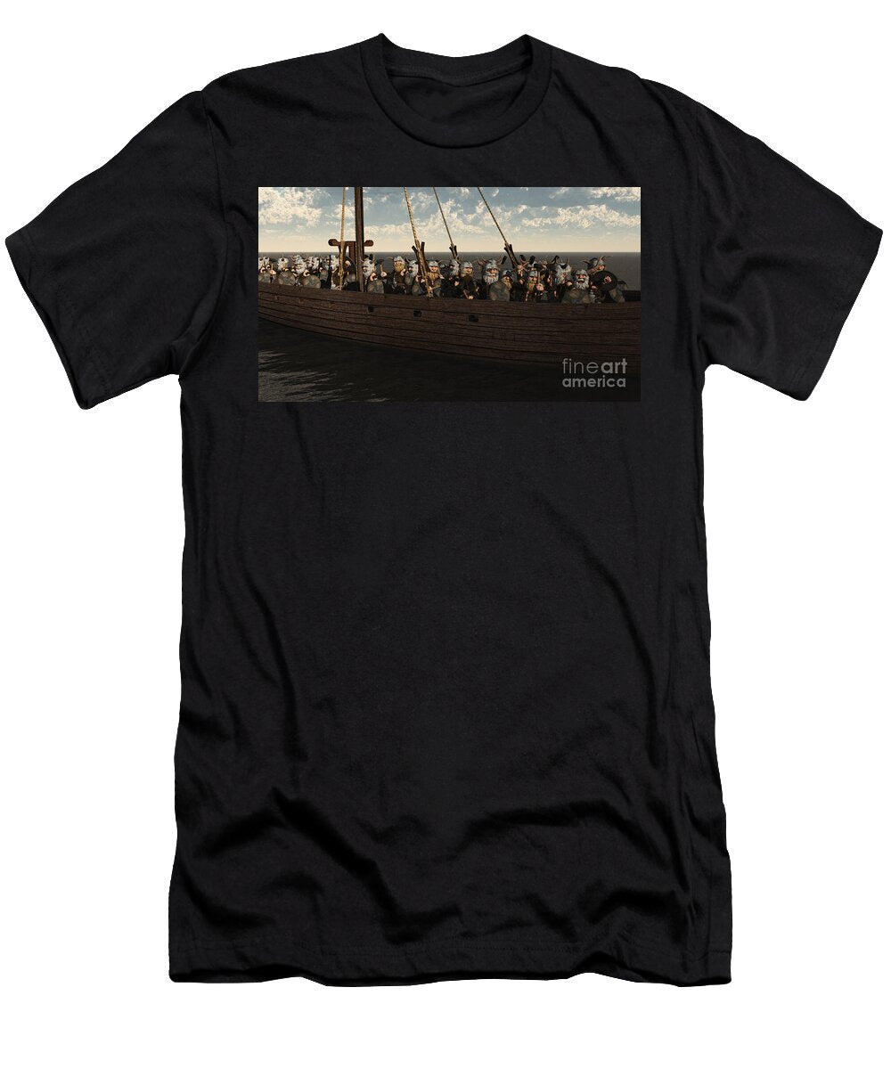 Toon Viking Longship and Crew Fairy Fantasies T-Shirt